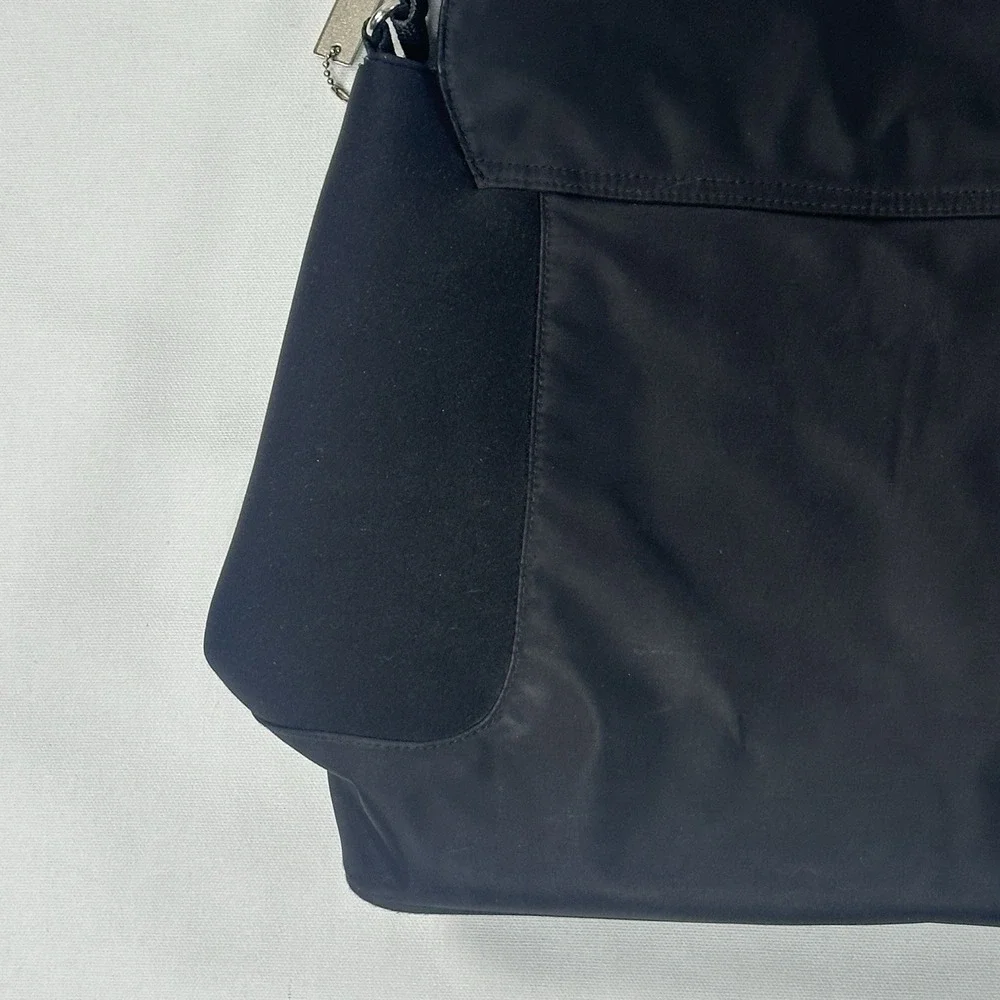 Vintage Esprit Neoprene Black Messenger Bag Y2K Adjustable Strap Crossbody